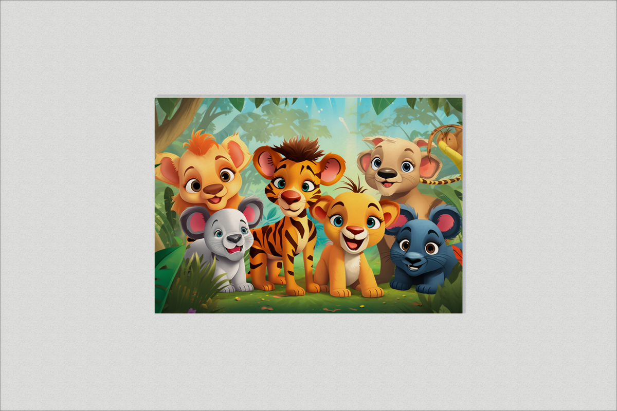 Animales Infantiles Coloridos en un interior