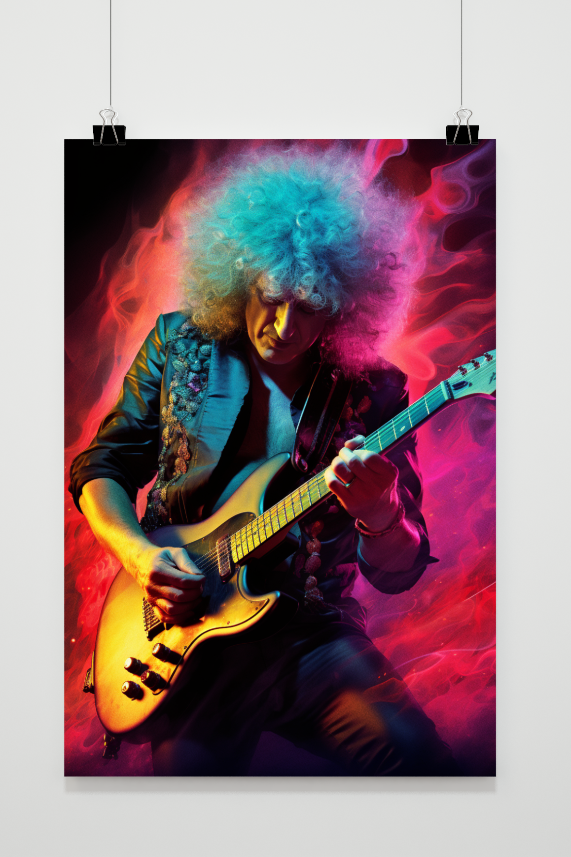 Póster Brian May Rojo de 25 Artstreet