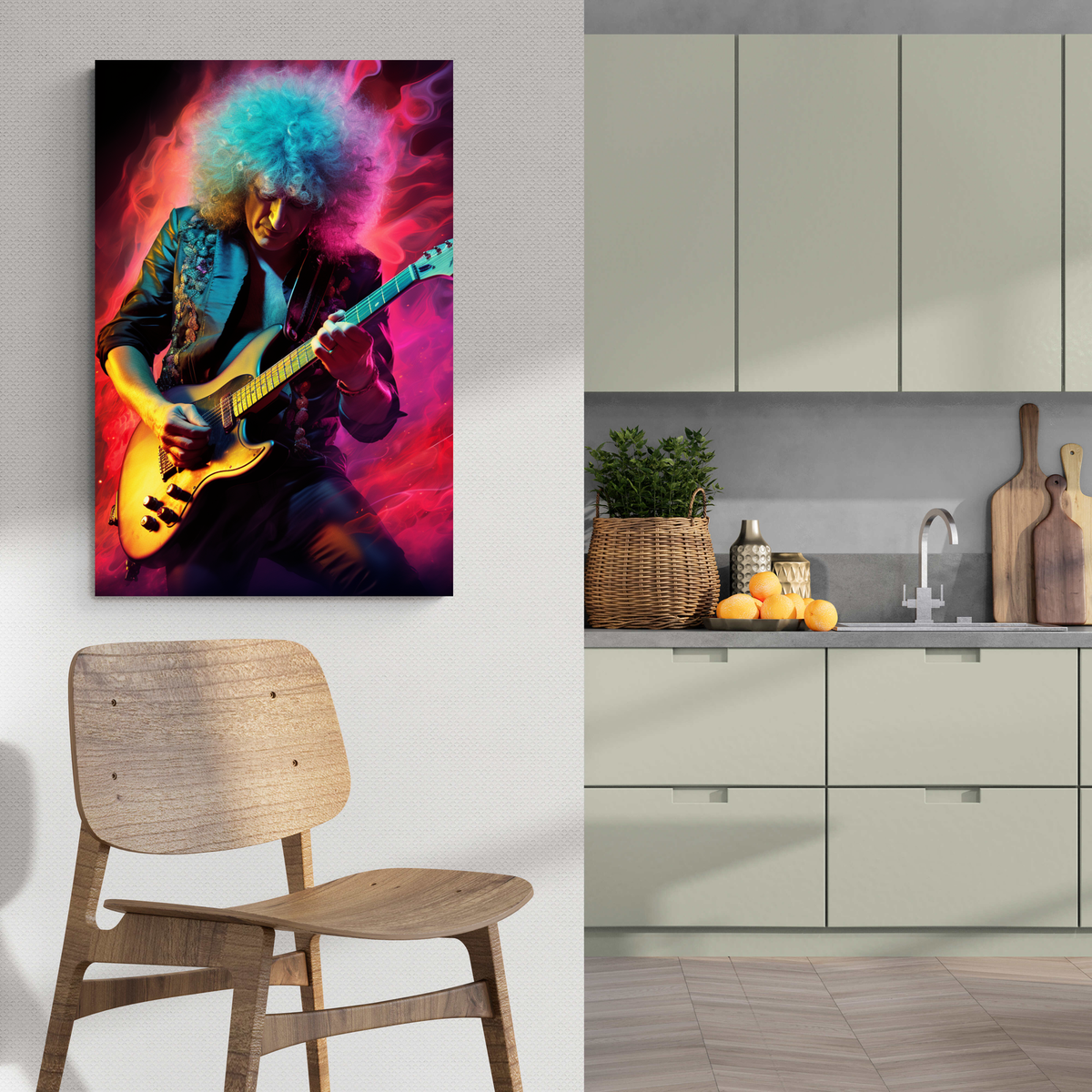 Brian May Rojo en un interior