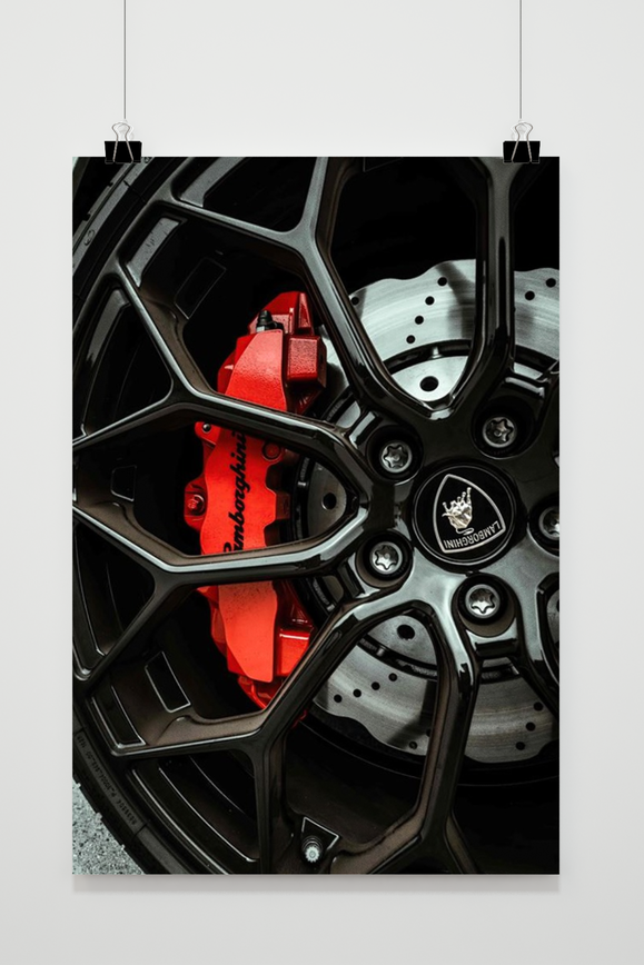 Póster Lambo Disco de Freno Rojo de 25 Artstreet