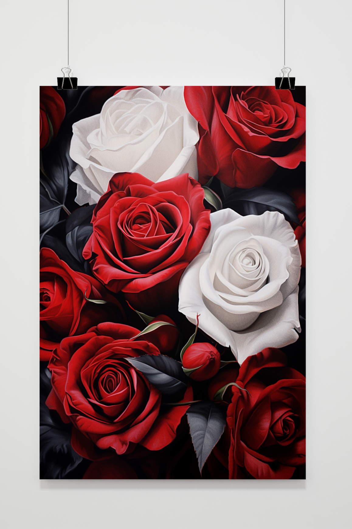 Affiche Roses Noir et Rouge de 25 Artstreet