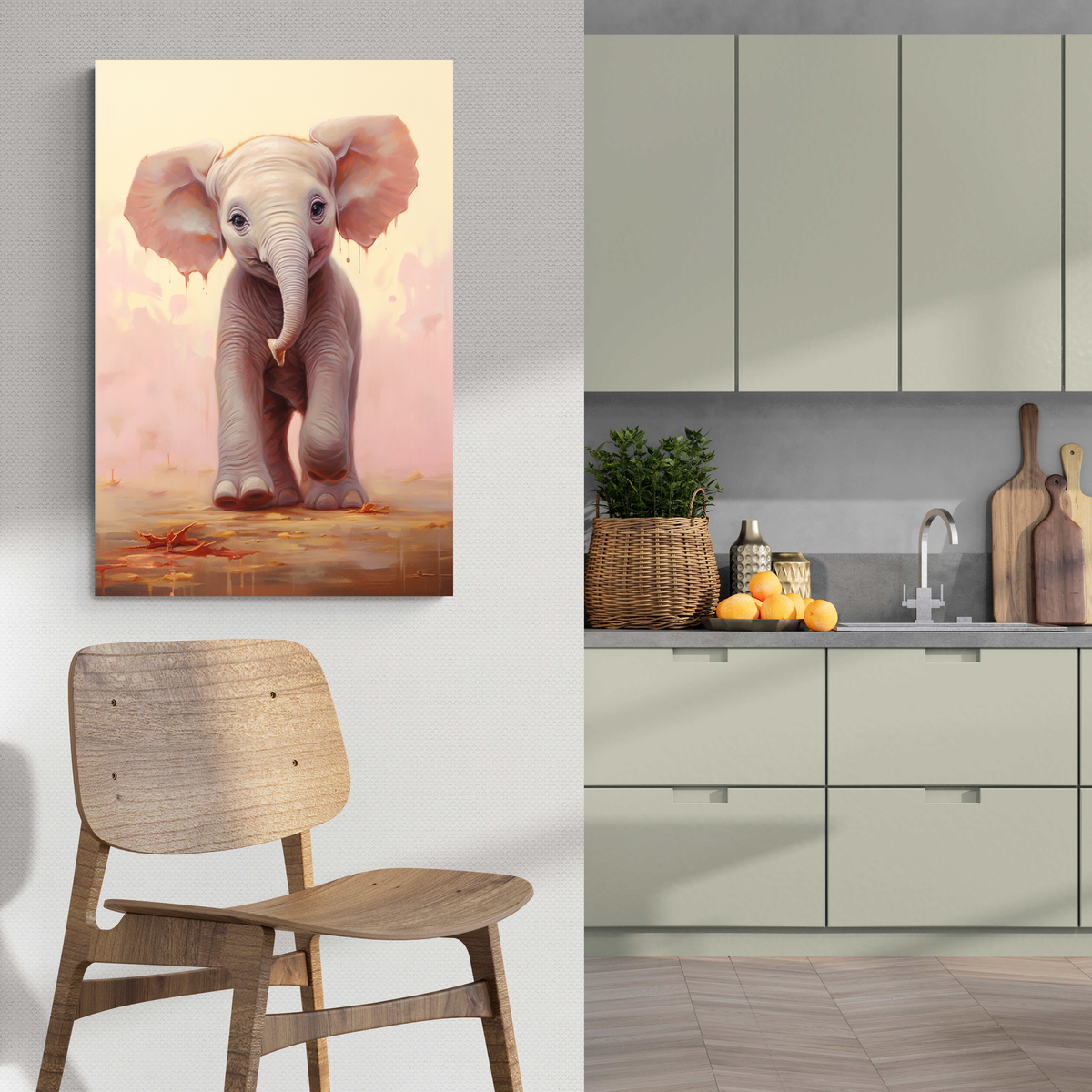 Elefante Bebé en un interior