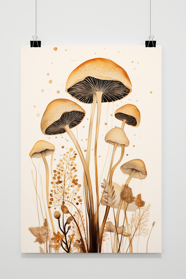 Affiche Champignons Dorés