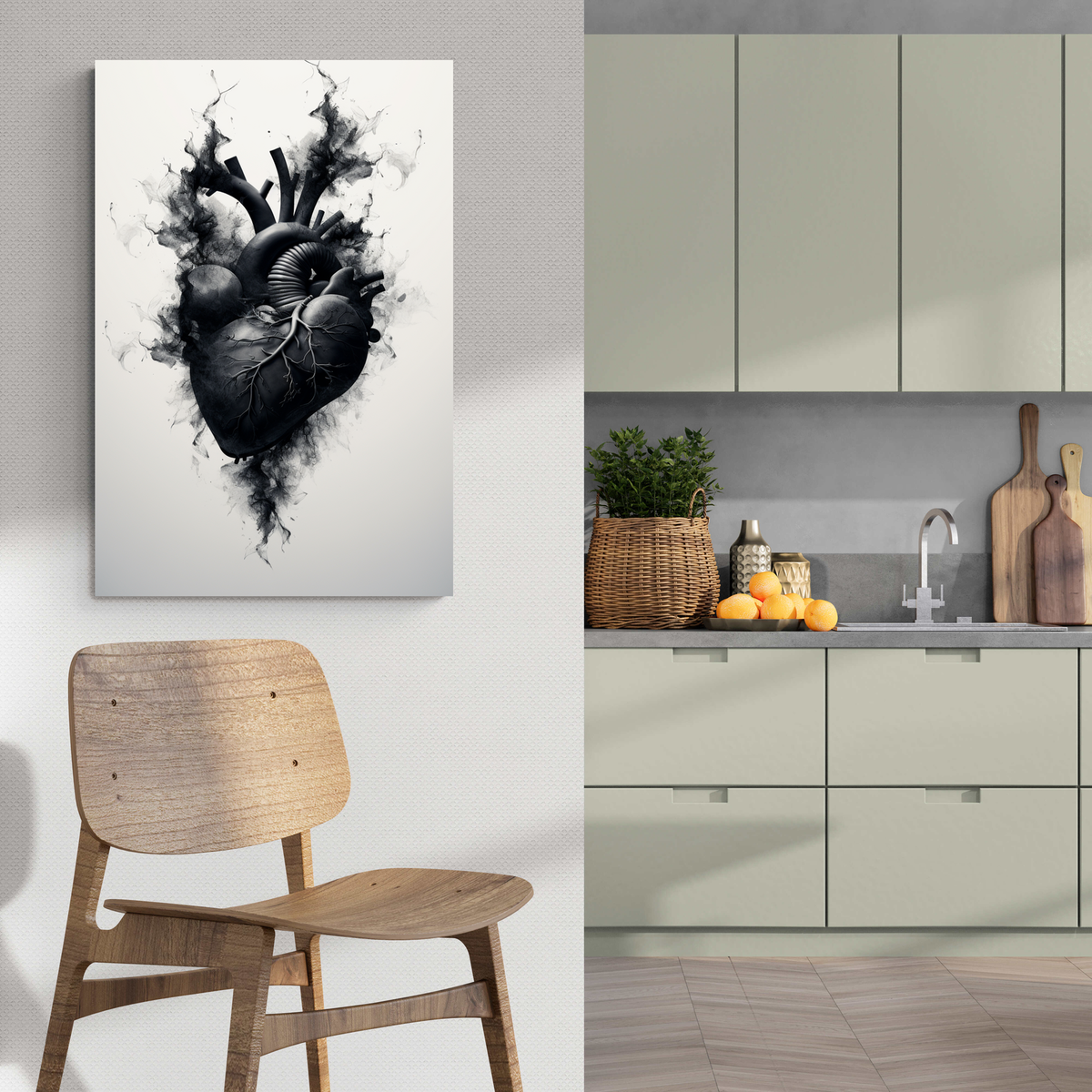 Corazón Negro en un interior