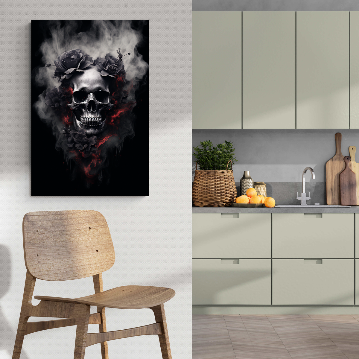 Corazón de Esqueleto en un interior