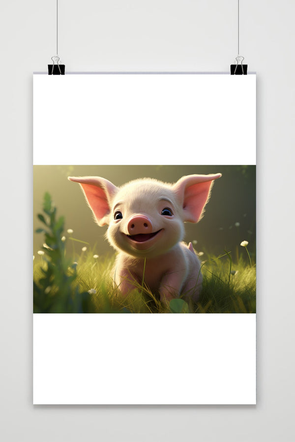 Blij biggetje poster