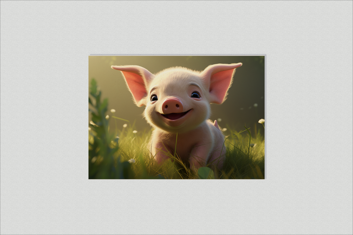 Cerdito Feliz en un interior
