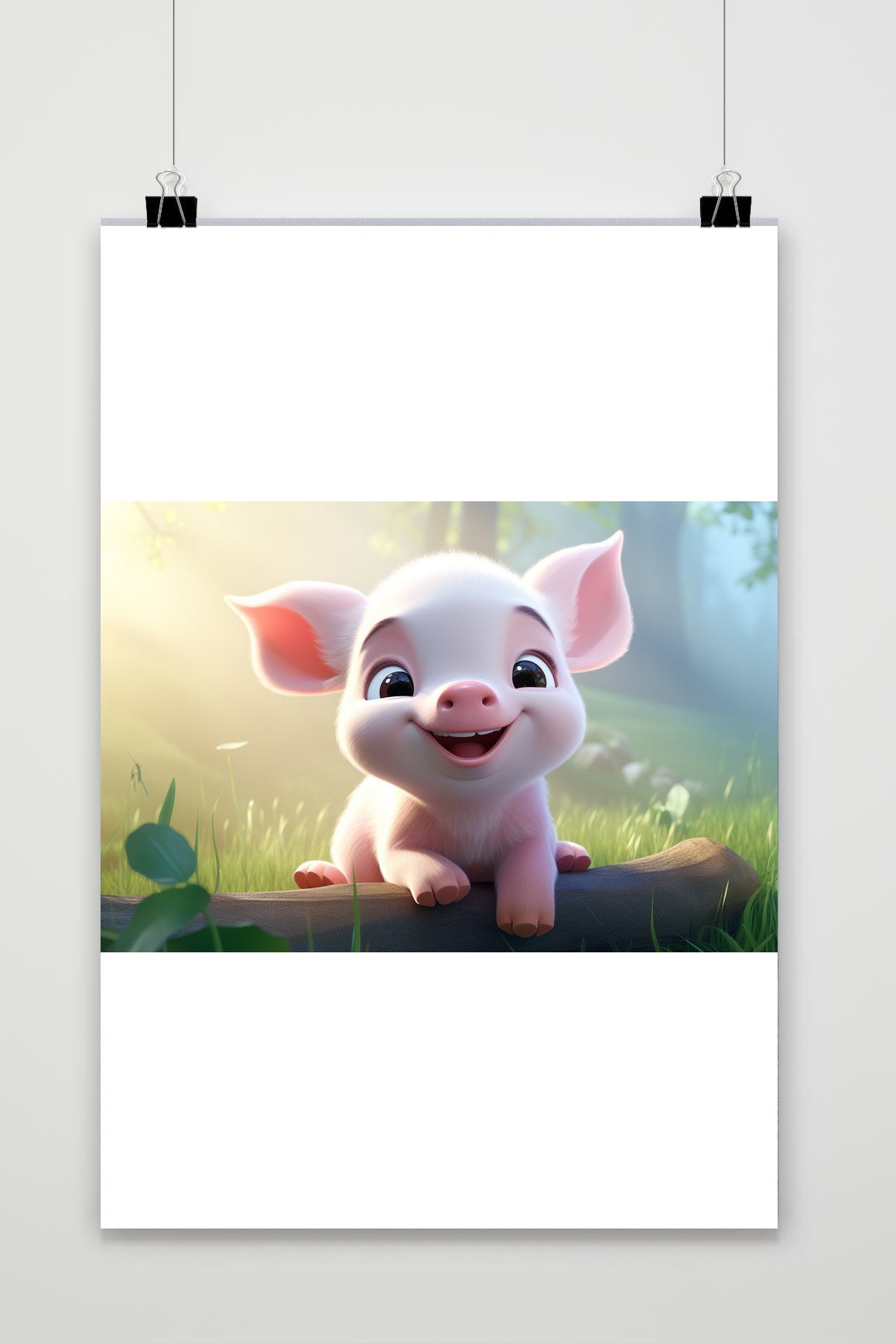 Póster Cerdito Feliz de Dibujos de 25 Artstreet