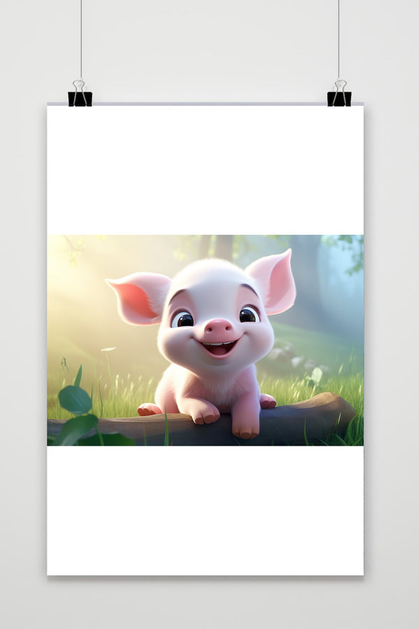 Blij biggetje Cartoon poster