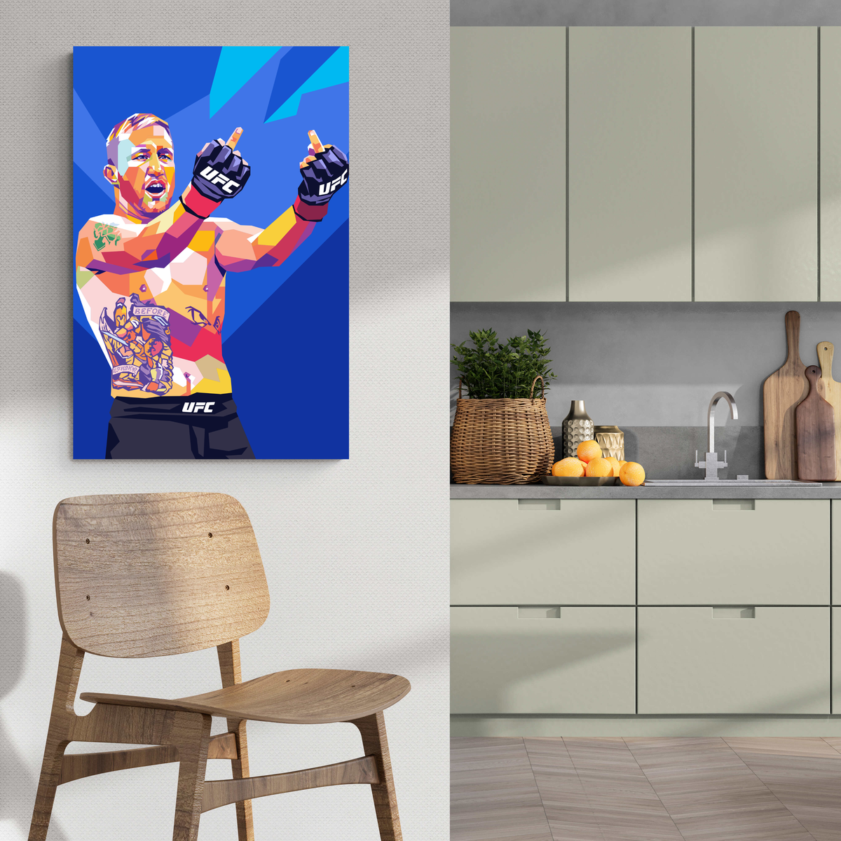 Justin Gaethje en un interior