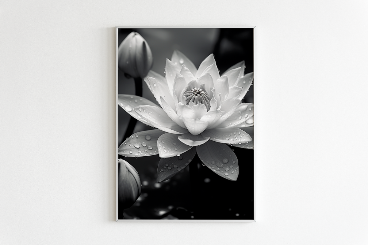 Loto Blanco y Negro en un interior