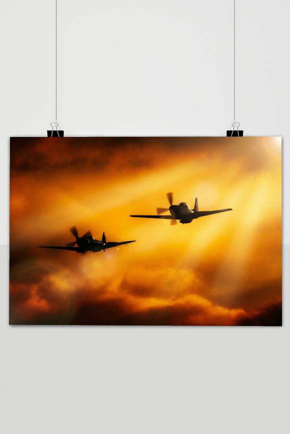 Affiche Avions de guerre