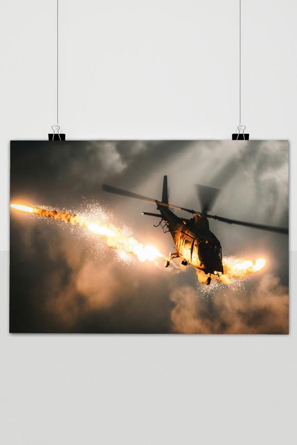 Affiche Helicopter Flare de 25 Artstreet