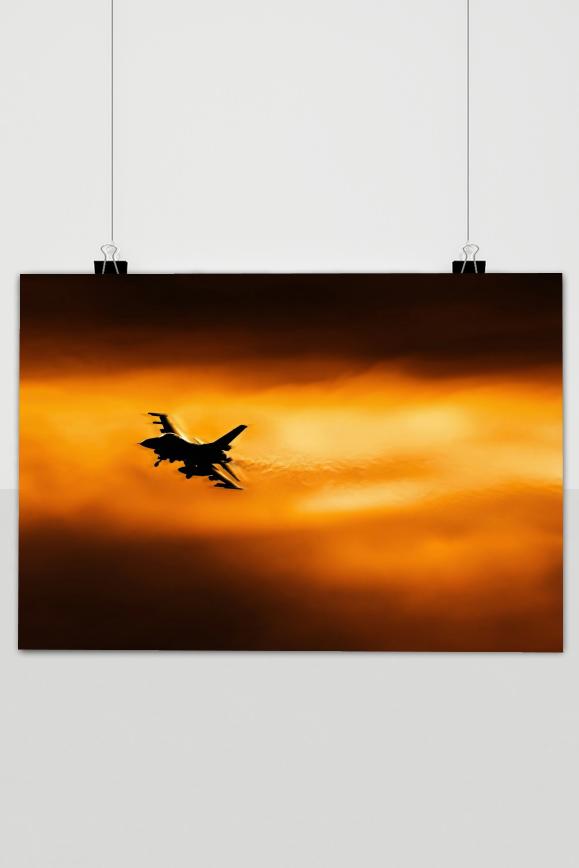 Póster Silueta F16 de 25 Artstreet