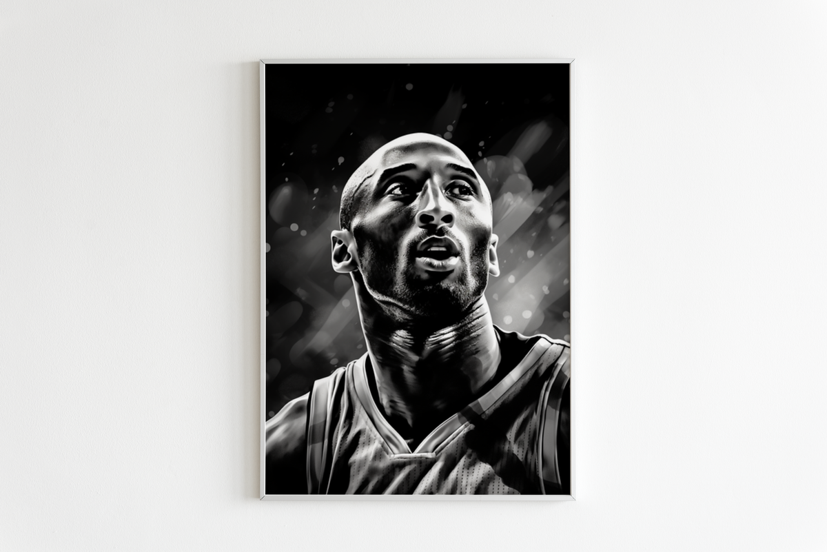 Kobe Bryant Blanco y Negro en un interior