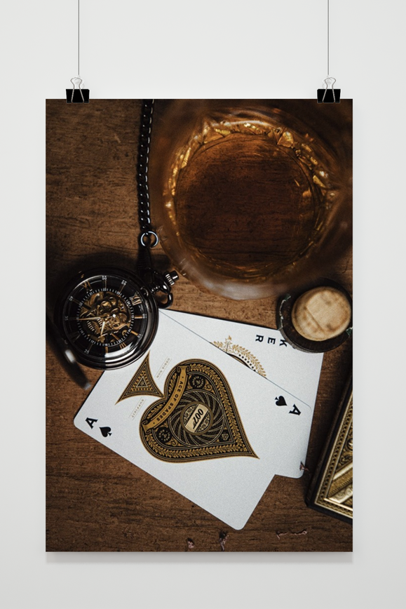 Póster Whisky y Cartas de 25 Artstreet