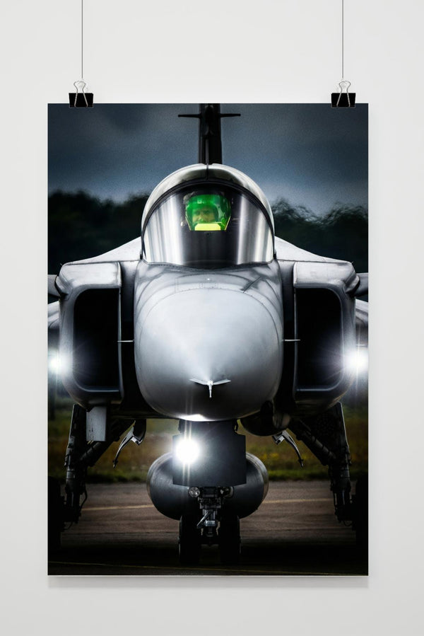Affiche F16 avec Pilote