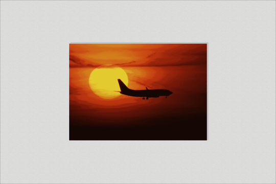 Sonnenuntergangsflugzeug