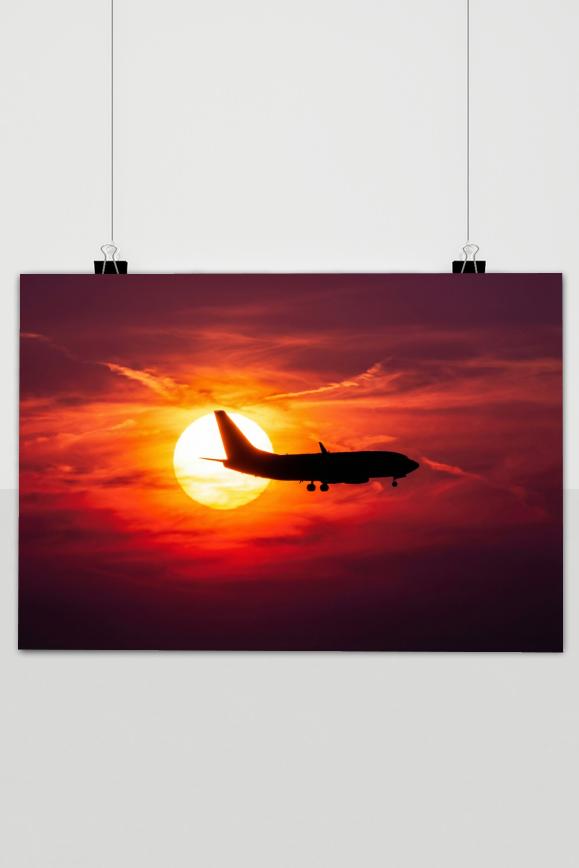 Póster Avión al Atardecer de 25 Artstreet