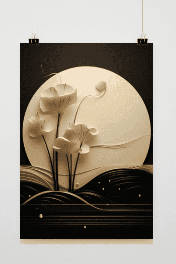 Affiche Lotus Doré de 25 Artstreet