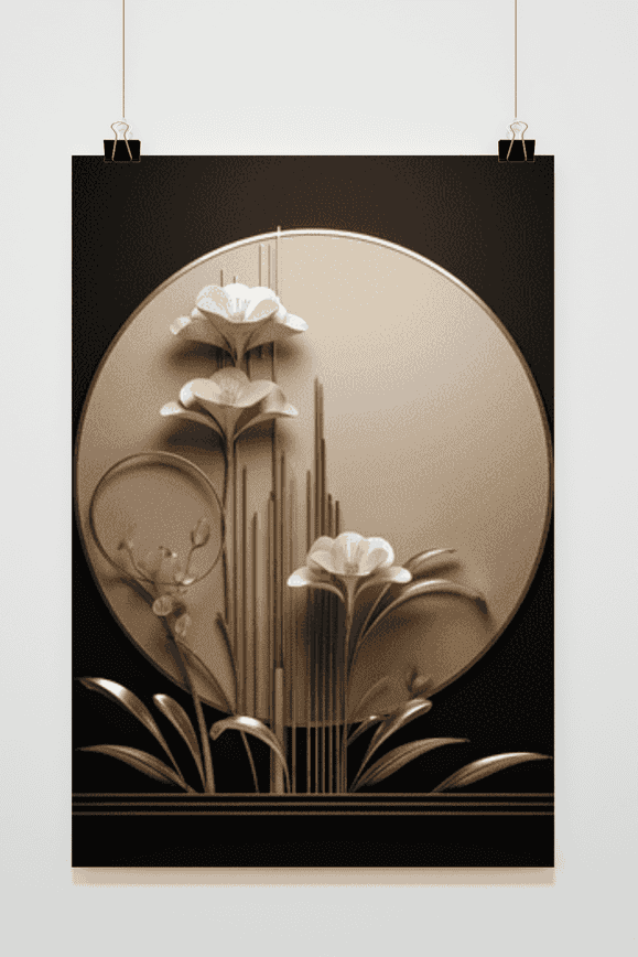 Lotus Gold Black poster