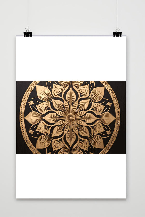 Zwart Goud Mandala poster
