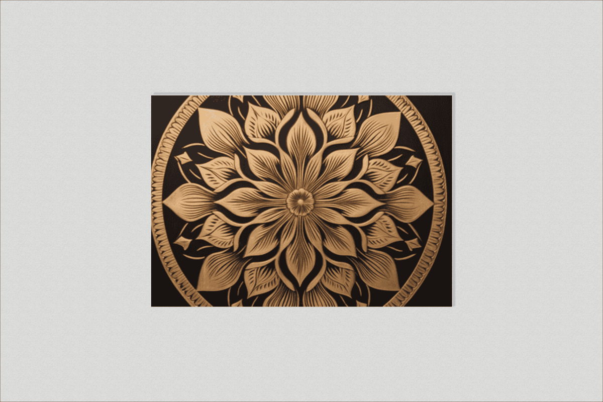 Mandala Negro Dorado en un interior