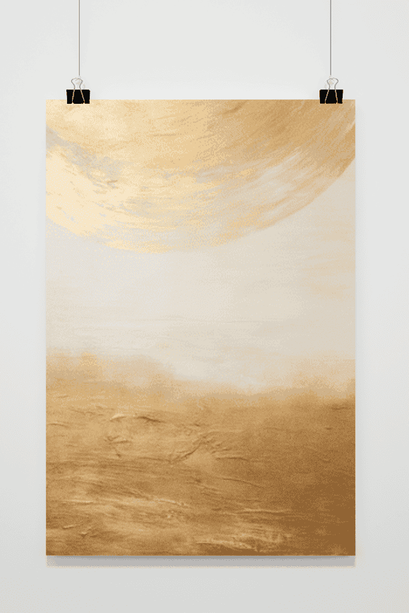 Goud Wit Abstract poster