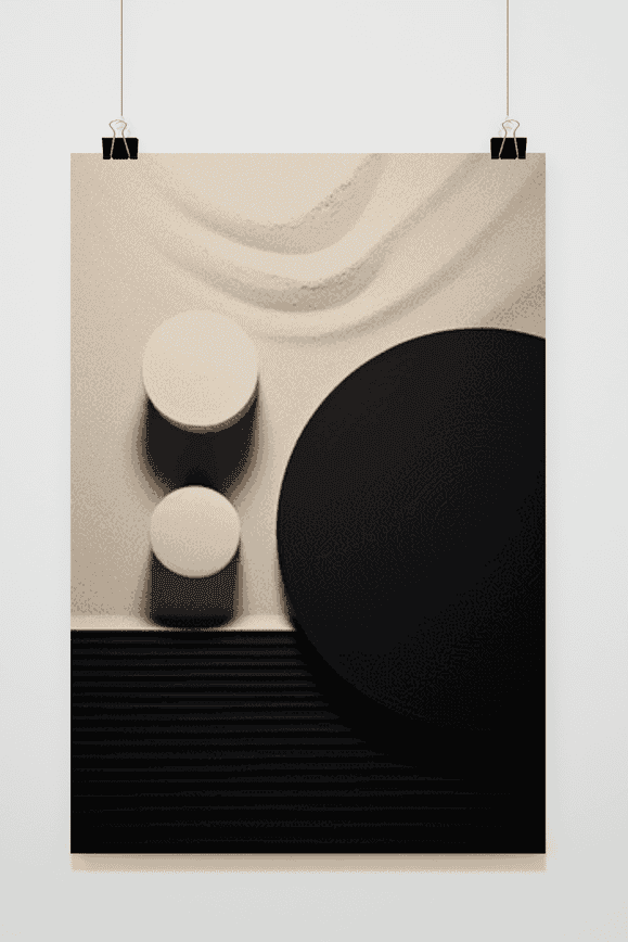 Póster Círculos Blanco Negro