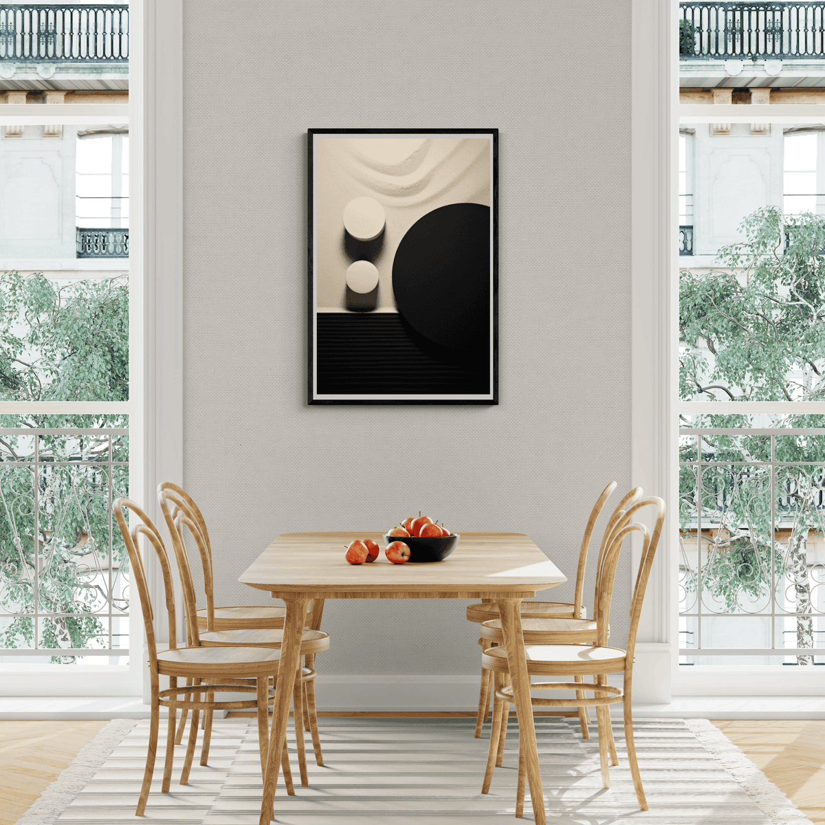 Círculos Blanco Negro en un interior