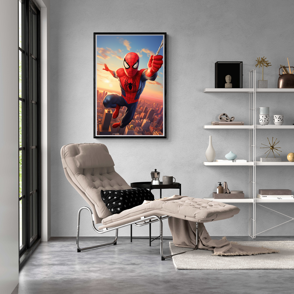 Spiderman Por La Ciudad en un interior