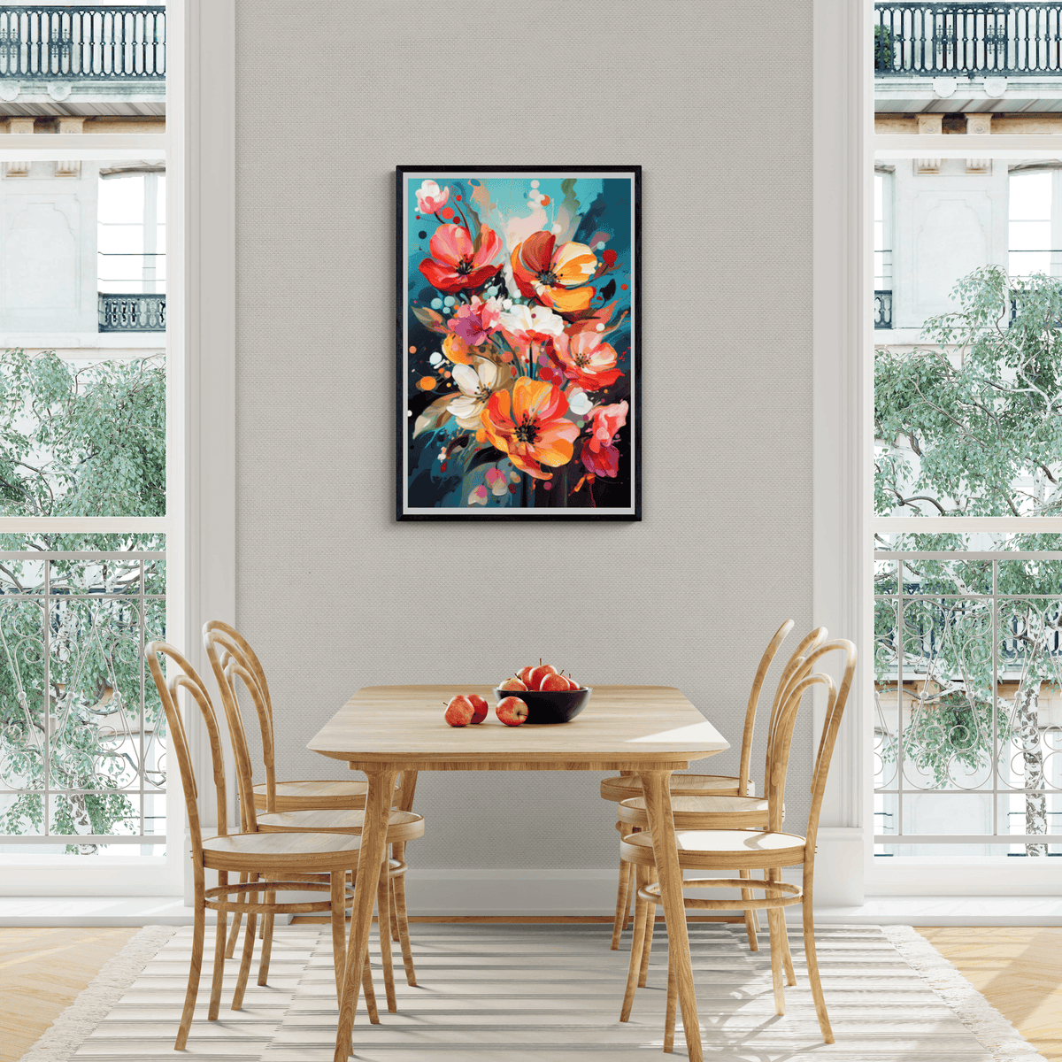 Flores de Colores en un interior
