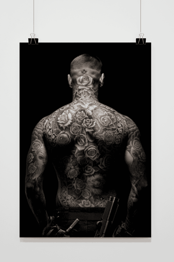 Affiche Modèle Tatoué de Dos