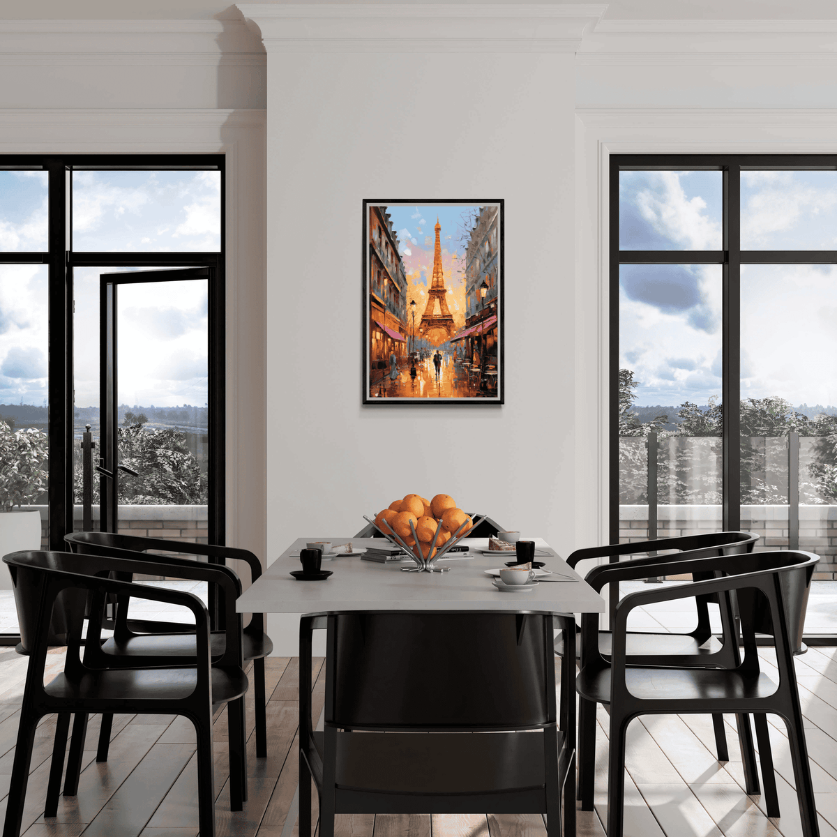 Terraza de París en un interior