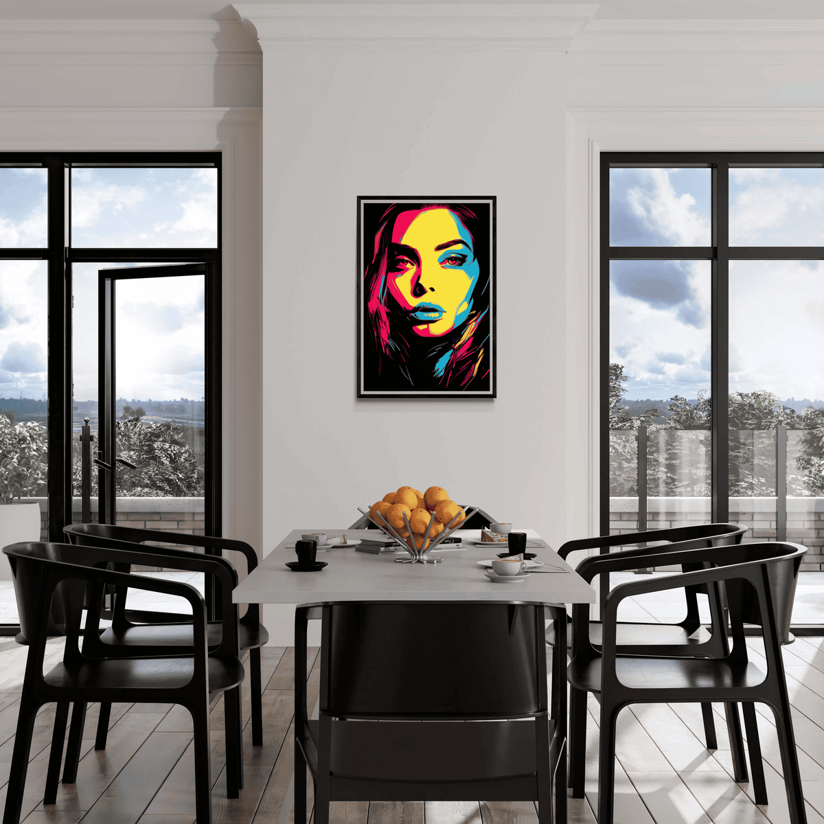 Mujer en Colores en un interior