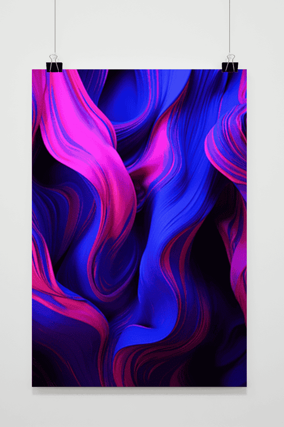 Póster Abstracto Azul Rosa de 25 Artstreet