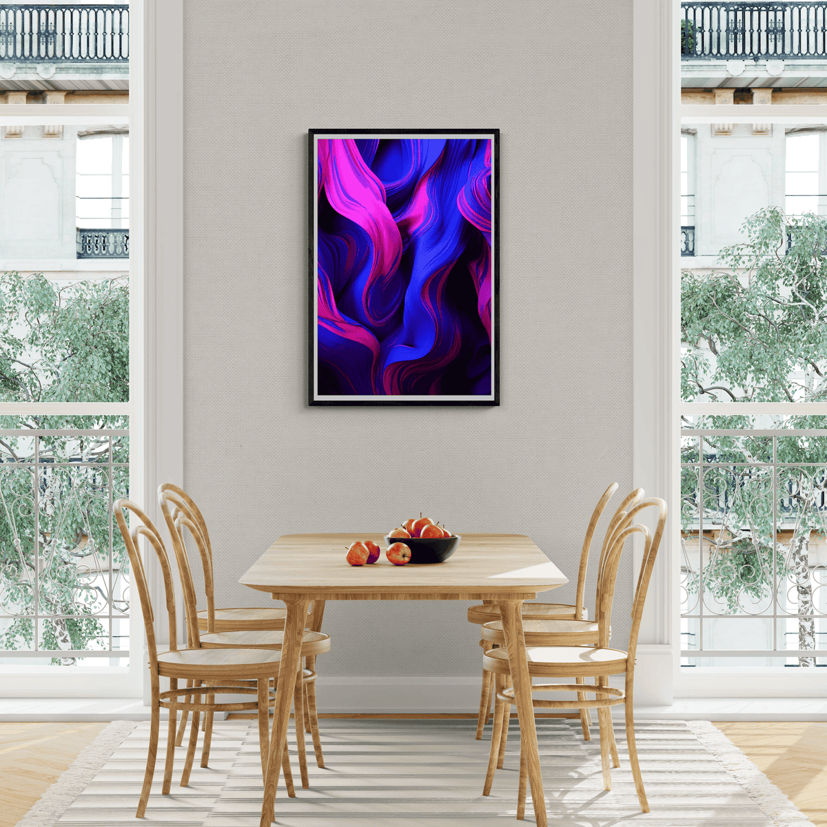 Abstracto Azul Rosa en un interior