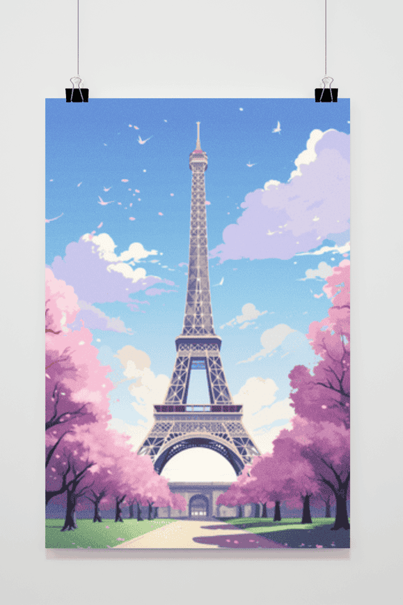 Póster París Árboles de Hoja Caduca de 25 Artstreet