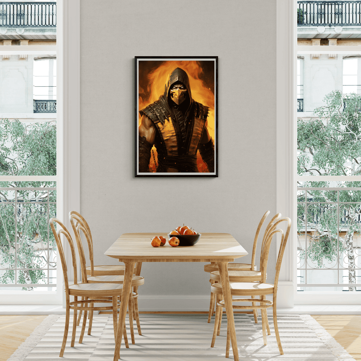 Scorpio Mortal Kombat en un interior