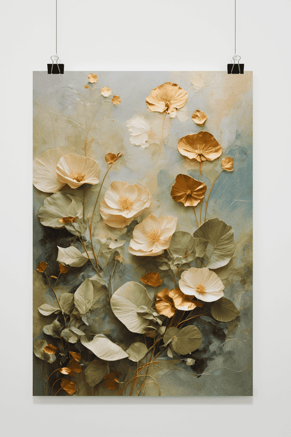 Póster Flores Doradas de 25 Artstreet