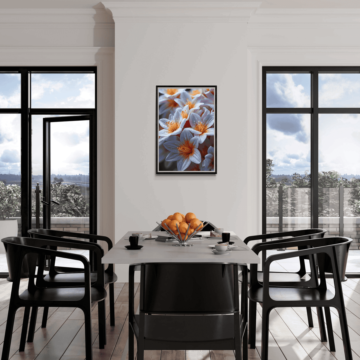 Fleurs Mouillées dans un intérieur