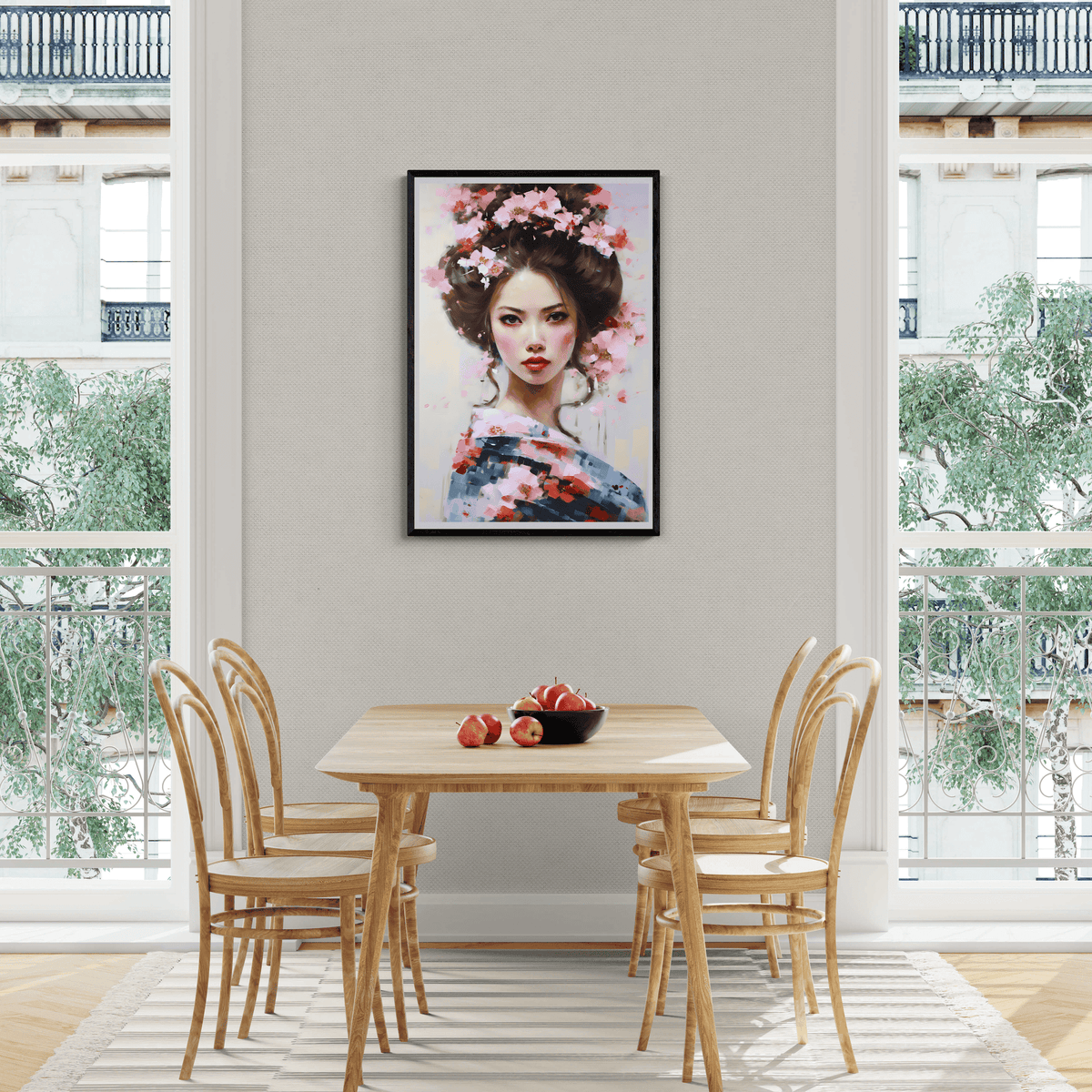 Geisha Fleur de Cerisier dans un intérieur