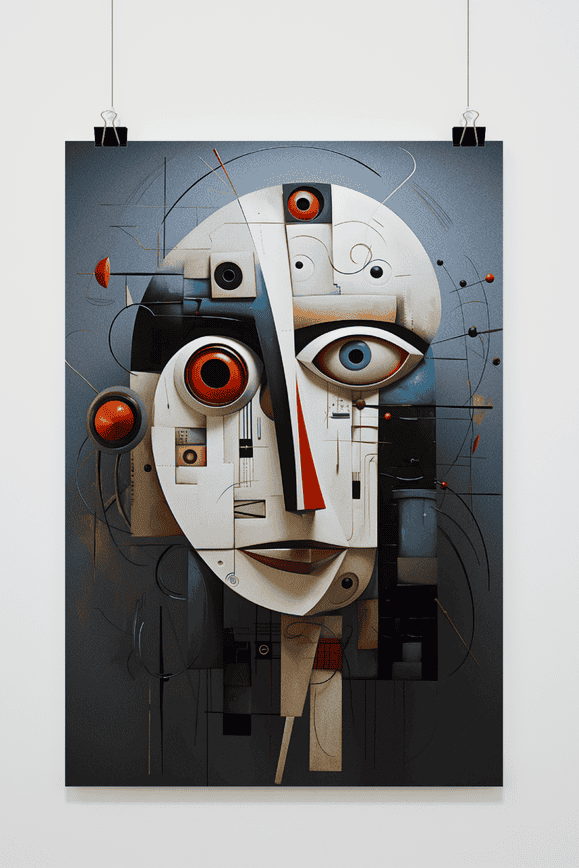 Gezicht Abstract lijnen poster