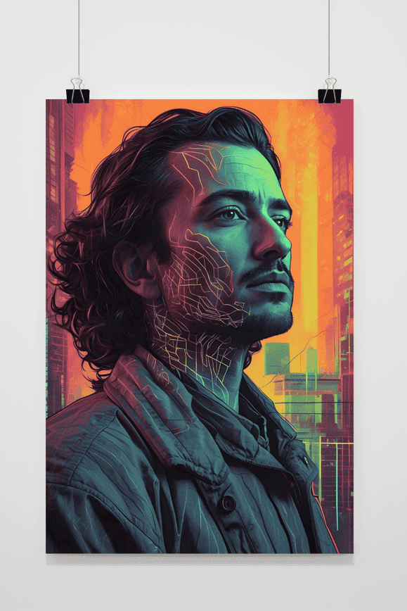 Man met Lijnen poster