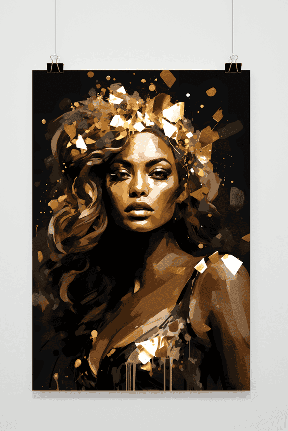 Póster Beyonce Dorado de 25 Artstreet