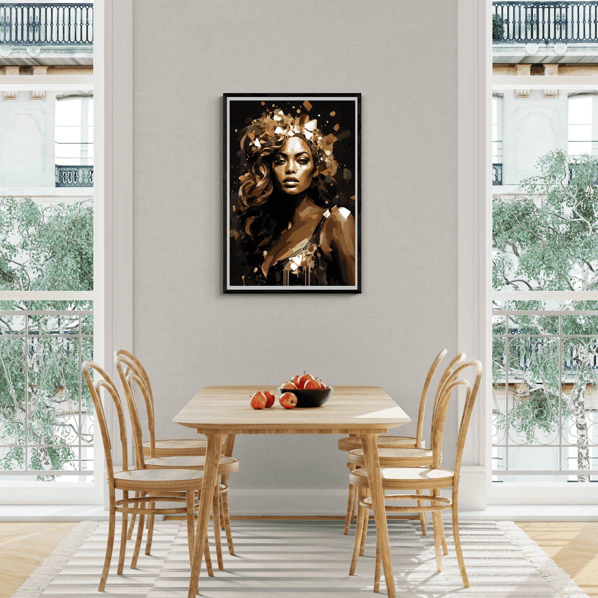 Beyonce Dorado en un interior