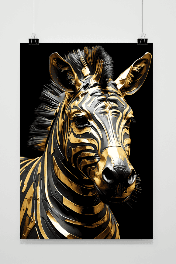 Gold Zebra poster