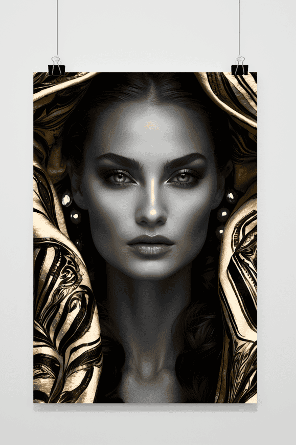 Goud Abstract Vrouw poster