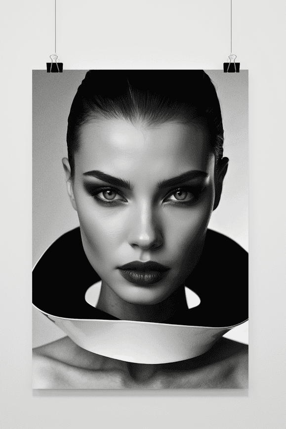 Póster Modelo Femenino Blanco y Negro