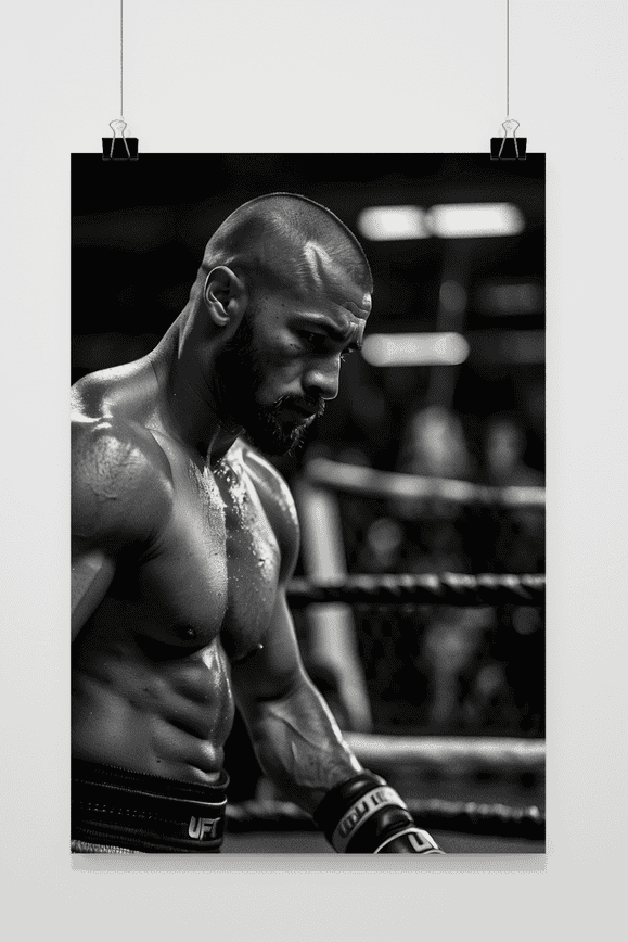 Póster Boxeador Blanco y Negro